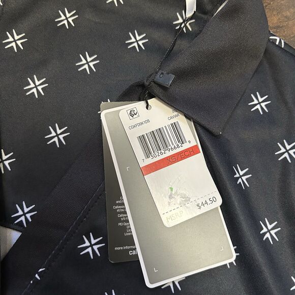 NWT Callaway Golf Ladies Chevron Floral Print Polo Black XS Performance - Picture 2 of 6